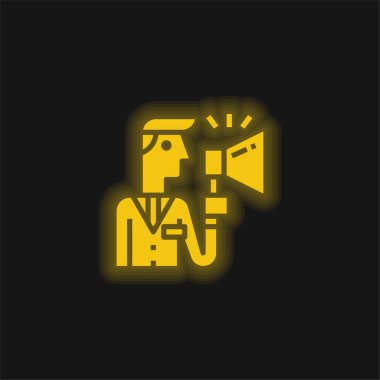 Sarı parlayan neon ikon reklamı