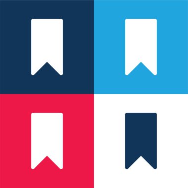 Yer imi mavi ve kırmızı dört renk en az simge kümesi