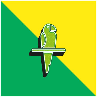 Kuş Yeşil ve Sarı modern 3D vektör simgesi logosu