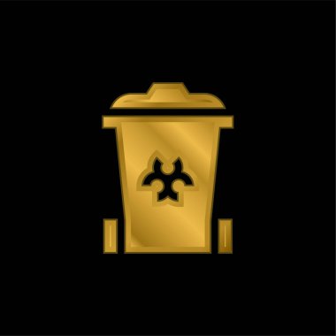 Biomedical Waste gold plated metalic icon or logo vector clipart