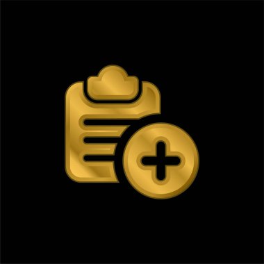 Altın kaplama metalik simge ya da logo vektörü ekle