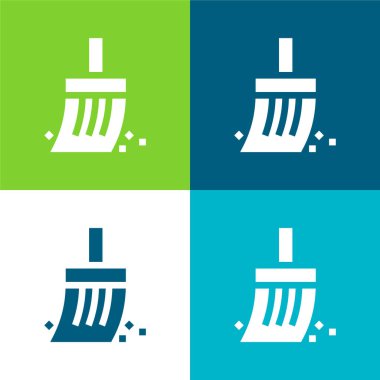 Arkeoloji Düz 4 renk en küçük simge kümesi