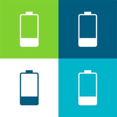 Batarya Düz 4 renk en küçük simge seti