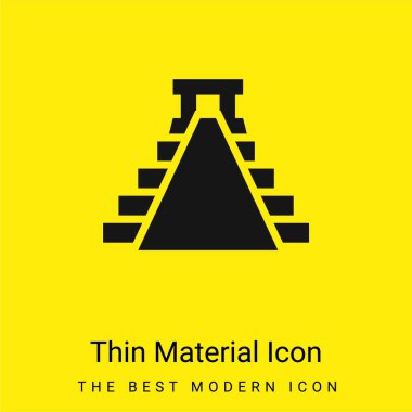 Ancient Mexico Pyramid Shape minimal bright yellow material icon clipart