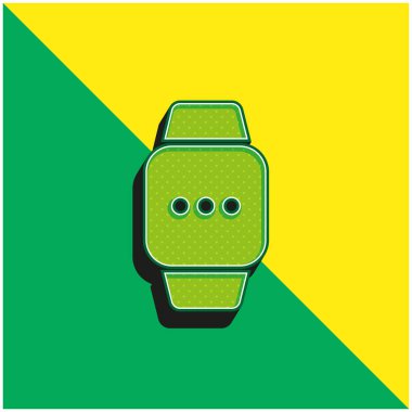 Apple Watch Yeşil ve sarı modern 3d vektör simgesi logosu