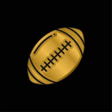 Amerikan futbolu altın kaplama metalik ikon veya logo vektörü