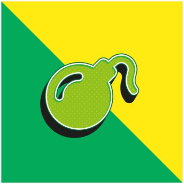 Bomba Yeşil ve Sarı modern 3D vektör simgesi logosu