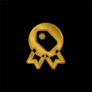 Rozet altın kaplama metalik simge veya logo vektörü