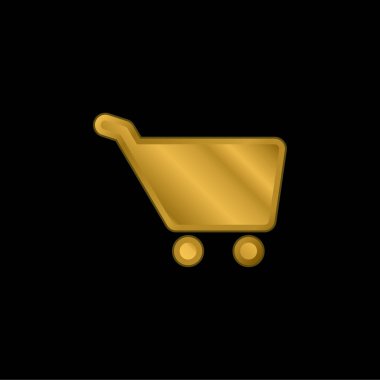 Siyah Ticaret Arabası altın kaplama metalik simge veya logo vektörü