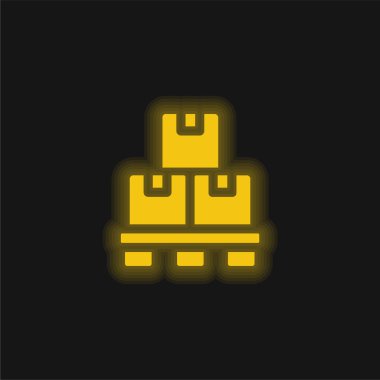 Kutu sarısı parlak neon simgesi