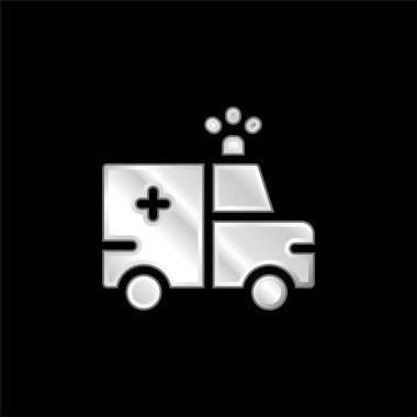 Ambulans gümüş kaplama metalik simge