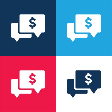 Account Balance blue and red four color minimal icon set clipart