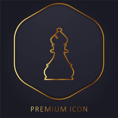 Bishop Chess Parçası Altın Satranç logosu veya simgesi