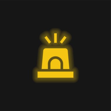 Alarm sarı parlayan neon simgesi