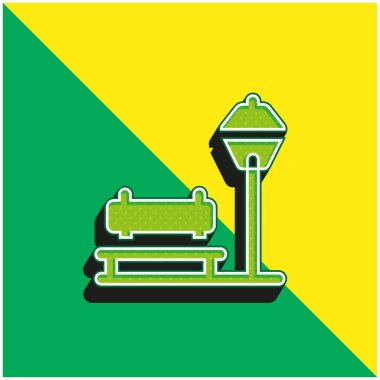 Yeşil benç ve sarı modern 3D vektör simgesi logosu