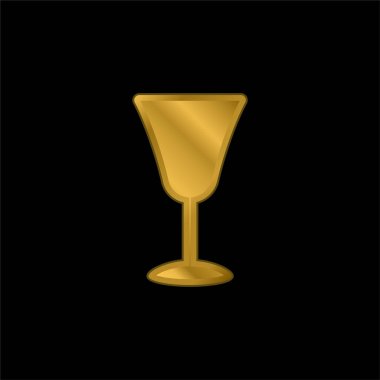 Big Goblet gold plated metalic icon or logo vector clipart