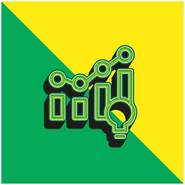 Analizler yeşil ve sarı modern 3d vektör simgesi logosu