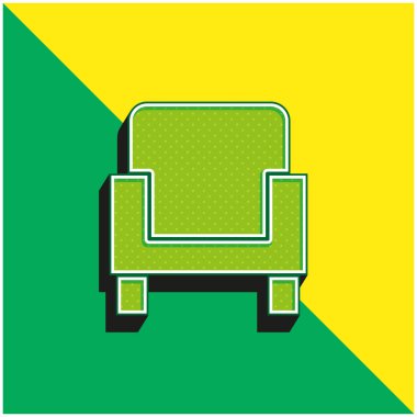Koltuk Yeşil ve Sarı Modern 3D vektör simgesi logosu