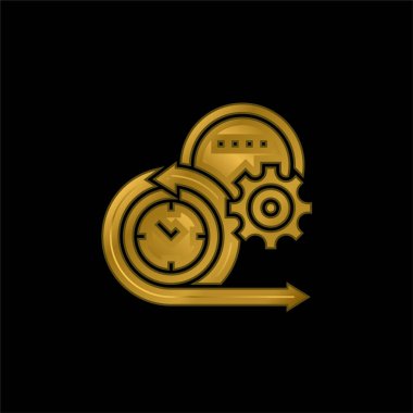 Çevik altın kaplama metalik simge veya logo vektörü