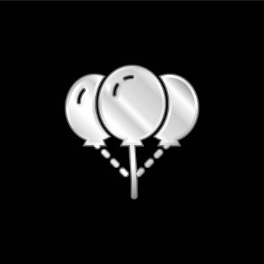 Balonlar gümüş kaplama metalik simge