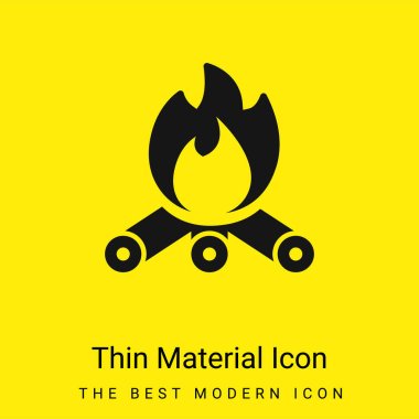 Bonfire minimal bright yellow material icon clipart