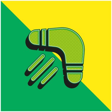 Bumerang Yeşil ve Sarı 3D vektör simgesi logosu