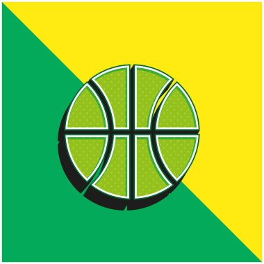 Basketbol Yeşil ve Sarı modern 3D vektör simgesi logosu