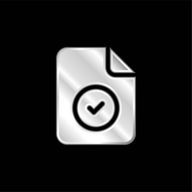 Kabul edilen gümüş kaplama metalik simge