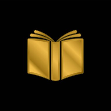 Kitap Kapağı Altın kaplamalı metalik simge veya logo vektörü