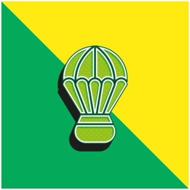 Macera Sporu Yeşil ve Sarı Modern 3D vektör simgesi logosu
