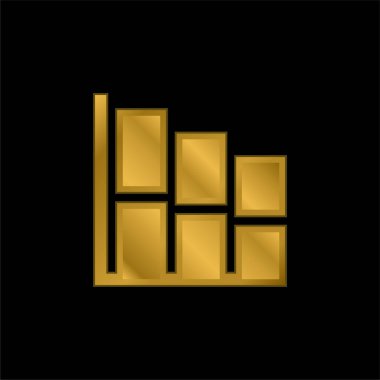 Çubuk Grafik altın kaplama metalik simge veya logo vektörü