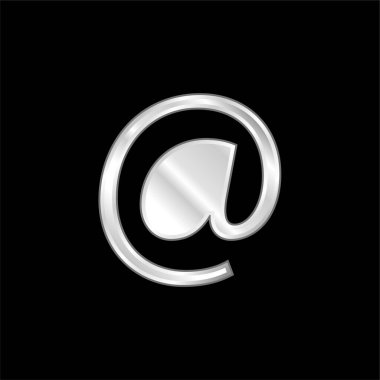 Arroba Sembol gümüş kaplama metalik simge