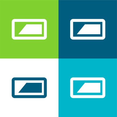 Batarya Düz 4 renk en küçük simge seti