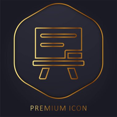 Karatahta altın çizgi prim logosu veya simgesi