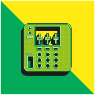 Audio Equalizer Device Green and yellow modern 3d vector icon logo clipart