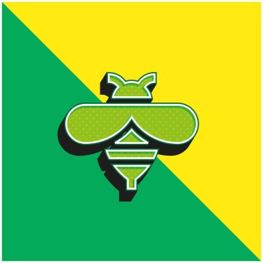 Arı Yeşili ve Sarı Modern 3D vektör simgesi logosu