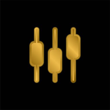 Kutu Grafiği altın kaplama metalik simge veya logo vektörü