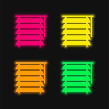 Kör dört renk parlayan neon vektör simgesi