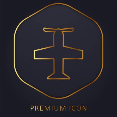 Hava vidası altın çizgi prim logosu veya simgesi