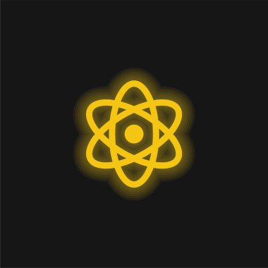Atom sarısı parlak neon simgesi