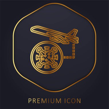 Air Plane Altın Hat prim logosu veya simgesi