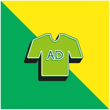 AD T Shirt Green and yellow modern 3d vector icon logo clipart