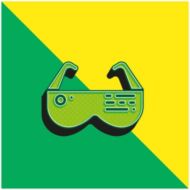 Ar Glasses Green and yellow modern 3d vector icon logo clipart