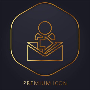 Adres altın çizgi premium logo veya simge