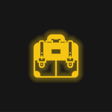 Evrak çantası sarı parlak neon simgesi