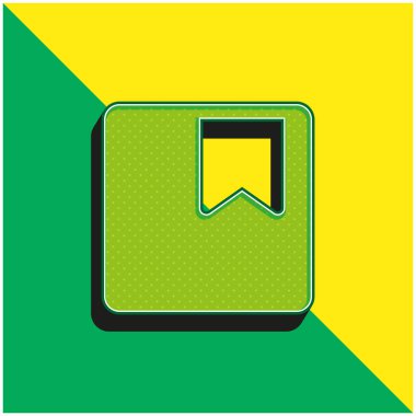 Yer imi Yeşil ve sarı modern 3d vektör simgesi logosu