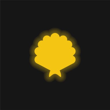 Büyük Kabuk sarı parlayan neon simgesi
