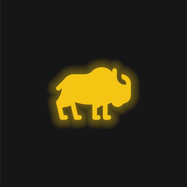Bizon sarısı parlak neon simgesi