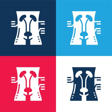 Kan mavisi ve kırmızı dört renk simgesi seti