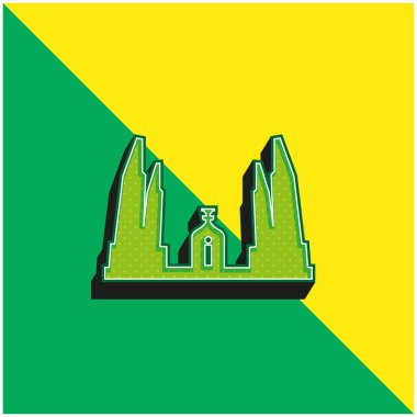 Bangkok Demokrasi Anıtı Tayland Yeşil ve Sarı Modern 3D vektör logosu